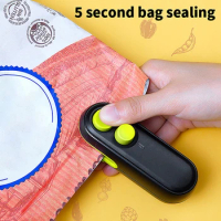 Mini Bag Sealer, Rechargeable Bag Heat Sealer with Cutter for Chips, Plastic Vacuum Bag Sealer, Keep Food Fresh, Handheld