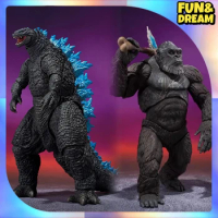 Bandai S.H.MonsterArts Godzilla Vs Kong 2 2024 New Empire Anime Action Figure 16cm Gojira King Kong Children Toys Birthday Gift