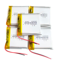 5 PCS 3.7V 2000m Lithium Polymer LiPo Rechargeable Battery 104040 For GPS DVD Mobile Phone Smart Watch Massager PAD E-books