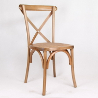 北歐實木餐椅 美式椅子復古休閑叉背椅 藤編靠背椅酒店餐廳餐桌椅
