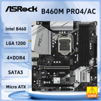 ASROCK B460M PRO4/AC Motherboard B460 Motherboard LGA 1200 DDR4 128GB M.2 support 10400F 10900K 1010