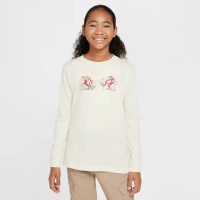 【NIKE 耐吉】長袖上衣 童裝 大童 女童 運動 K NSW LS TEE BOXY 米白 HF6006-113(2S3998)