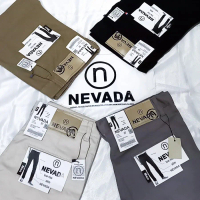 Celana Chino panjang Pria Premium Nevada Slim-fitting Katun Twill Strech Melar Polos Santai