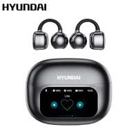 หูฟังแบบหนีบหู, HYUNDAI, C02, พร้อมหน้าจอสัมผัส LCD สีเต็มรูปแบบ, หูฟังไร้สายเสียง, เหมาะสำหรับฟังเพ