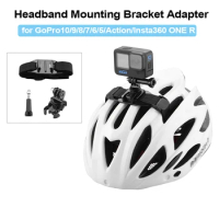 Headband Mounting Bracket Adapter for GoPro 10/9/8/7/6/5/Osmo Action/Insta360 ONE R Bicycle Helmet with Head Strap Band Set