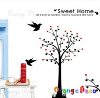 壁貼【橘果設計】Sweet Home DIY組合壁貼/牆貼/壁紙/客廳臥室浴室幼稚園室內設計裝潢