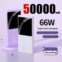 50000mAH Portable Power Bank 66W Super Fast Charging Charger External High-capacity Battery 2 Usb For iPhone Samsung Powerbank