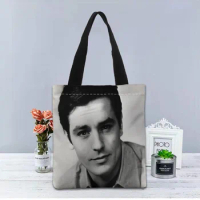 Custom Alain Delon Tote Bag Canvas Fabric Handbag Two Sides Printed Shopping Bag Traveling Casual Useful Shoulder Bag 0603