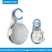 SPORTLINK For Google Home Nest Mini 2nd Gen Outlet Wall Holder Bracket Voice Assistant Speaker Mount Built-in Cable Management