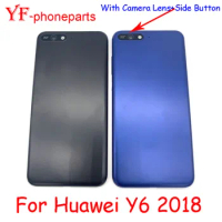 AAAA Quality For Huawei Y6 2018 Back Battery Cover With Camera Lens + Side Button Housing Repair Parts