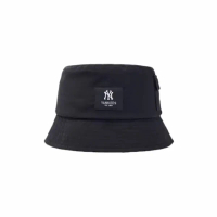 韓國MLB帽 小標白色字母NY男女同款黑色漁夫帽3AHTB015N-50BKS（4149）61碼 平行進口