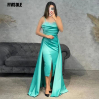 Fivsole Spaghetti Straps Evening Dresses Vestidos De Fiesta Sweetheart Crystals Arabic Dubai Formal Gowns Mermaid Evening Gowns