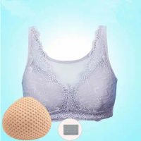 Yuei imay Women's Daily Pocket Mastectomy Bra+One Grass Seed Breast Pad