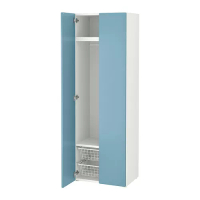 SMÅSTAD/PLATSA 衣櫃/衣櫥, 白色/藍色, 60x42x181 公分