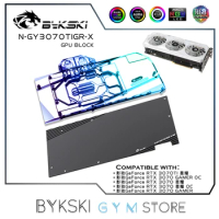 Bykski Graphics Card GPU Water Block For GALAX GeForce RTX 3070Ti Gamer VGA Liquid Cooler + Backplate 12V 5V RGB N-GY3070TIGR-X