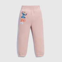 【GAP】女幼童裝 Gap x 史迪奇聯名 Logo印花刷毛束口鬆緊褲-粉色(888234)