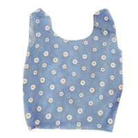 Ladies Small Transparent Tote Bag Mesh Bag Daisy Embroidery Handbag Eco-Friendly Fruit Shopping Bag Purse Girl