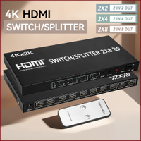 4K HDMI Switcher Splitter 2 In 8 out HDMI Switcher For PS4 DVD Camera Laptop PC To Multi TV Monitor