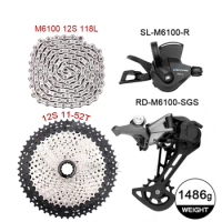 Deore M6100 1x12 Speed derailleurs Groupset 12 speed right shift lever dowel CN Chain RD cassette 46T 50T 52T
