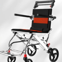 alloy lightweight foldable small elderly specific travel portable transportation with a handbrake walking stick wheelchair