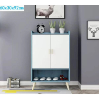 北歐鞋櫃玄關櫃 (藍色+白門60cm）