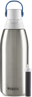 Brita【美國代購】保溫濾水壺 吸管式32盎司 約946.2ml不鏽鋼-銀色