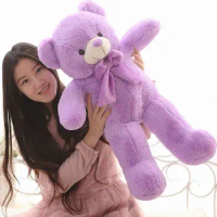 The lovely lavender teddy bear doll plush purple teddy bear toy birthday gift about 80cm