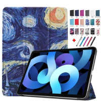Tablet Protective Shell For IPad Air 5 2022 Cover Air 4 Etui PU Leather Hard PC Coque Funda For IPad Air 5 Case 10.9 inch + Gift