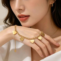 gelang wanita titanium model love juntai kekinian terbaru