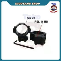Mounting Teleskop Pendek Tube 30mm Rell 11mm Mounting Dobel Baut