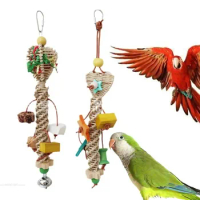 Natural Bamboo Rattan/Paper Weaving Cage Pet Bird Chewing Toys Parrot Cage Foraging Shredder Bird Accessories 앵무새용품