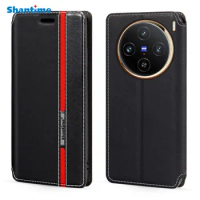 For Vivo X100 5G Case Fashion Multicolor Magnetic Closure Leather Flip Case Cover with Card Holder 6.78 inches