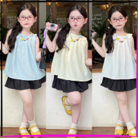 xiao Áo sát nách bé gái dáng babydoll,  chất liệu thô đũi thoáng mát AC2