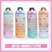 [ COD ] BOTOL MINUM 2 LITER / Botol Minum Gemoy Viral Korea 2L / Botol Motivasi / Tumbler 2L Grosira