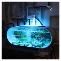 SKY - 1 SET AQUARIUM MINI PVC PLUS POMPA AERATOR DAN LAMPU LED AKUARIUM CUPANG GUPPY DEKORASI AQUARI