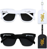 4pcs Bride and Groom Sunglasses Set - Bridal Shower Wedding Gifts Bride and Groom Gifts Wedding Hone