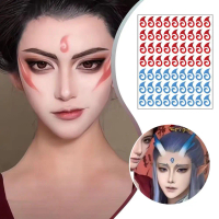 สติ๊กเกอร์กลางหน้าผากและคิ้ว Nezha, สติ๊กเกอร์การเกิดใหม่ของเด็ก, การออกแบบคิ้วปีศาจ, 1 ชิ้น, C4V5