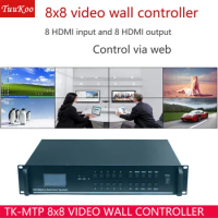 8x8 video wall controller,8x8 Matrix seamless Switcher，8 HDMI inputs and 8 HDMI outputs controlled v