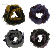 B36D Coiled Neck Scarves Teens HarajukuStyle Neck Scarf Shopping Travel Ruffle Scarf