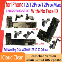 iCloud Unlocked Motherboard for iPhone 12 Pro Max Mainboard with Face ID 128gb 256gb Logic board No iCloud Account Circuit Plate