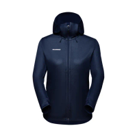 【Mammut 長毛象官方直營】Ultimate VII SO Hooded AF 第七代經典軟殼連帽外套 海洋藍 女款 #1011-01790
