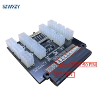 PCI-E 12V 50Pin to ATX 12 X 6Pin Power Supply Server Adapter Breakout Board for DELL 750W 1100W 1600W 2000W 2400W PSU GPU Mining