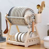 廚房置物架用具晾洗放瀝水碗架碗櫃碗碟碗筷盤刀收納盒雙層餐具架