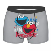 Cartoon Sesame Streets Cookie Monster Underwear Male Printed Custom Boxer Shorts Panties Briefs Breathable Underpants