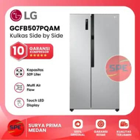 KULKAS SIDE BY SIDE LG KAPASITAS 509 LITER GCFB507PQAM GARANSI RESMI (MEDAN)