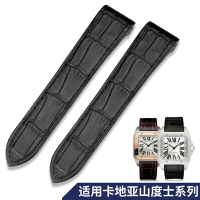 卡地亞山度士系列代用錶帶 男女通用 真皮 卡地亞平頭牛皮手錶帶新款手錶配件 防水透氣 20mm 23mm 供应