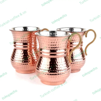 Gelas Tembaga Turki Handmade untuk Kopi Teh Ayran Yogurt Turki