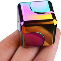 Cube Spinner 4-in-1 Decompression Spinning Toy Desktop Metal EDC Hand Fidgets Spinner Build Flipo Flip Gift for Kids Adults.