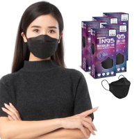 【DRX 達特世】TN95醫用4D口罩-炫耀黑-成人20入_5盒組