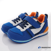 日本月星Moonstar機能童鞋HI系列2E寬楦頂級學步鞋款2121S5藍(中小童段)